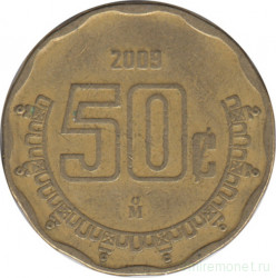 Монета. Мексика. 50 сентаво 2009 год. Старый тип.