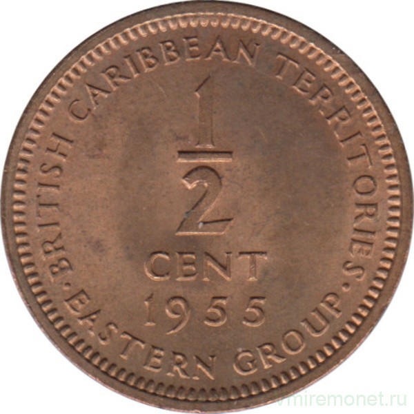 Монета. Британские Восточные Карибские территории. 1/2 цента 1955 год.