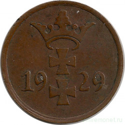 Монета. Польша. Данциг. 1 пфенниг 1929 год.