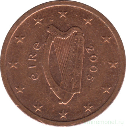 Монета. Ирландия. 2 цента 2005 год.