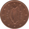 Монета. Ирландия. 2 цента 2005 год. ав.
