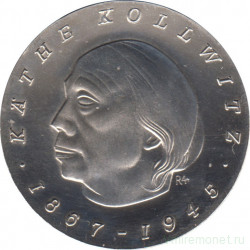 Монета. ГДР. 10 марок 1967 год. 100 лет со дня рождения Кэте Кольвиц.