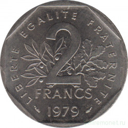 Монета. Франция. 2 франка 1979 год.