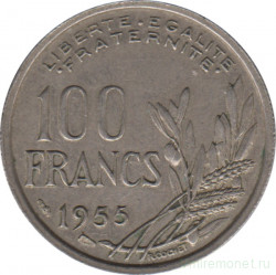 Монета. Франция. 100 франков 1955 год. Монетный двор - Париж.
