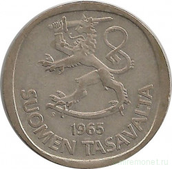Монета. Финляндия. 1 марка 1965 год.