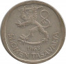 Аверс.Монета. Финляндия. 1 марка 1965 год. Ag.