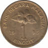 Монета. Малайзия. 1 ринггит 1995 год. ав.