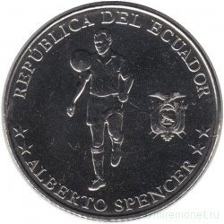 Монета. Эквадор. 25 сентаво 2023 год. Исторические деятели Эквадора. Альберто Спенсер.