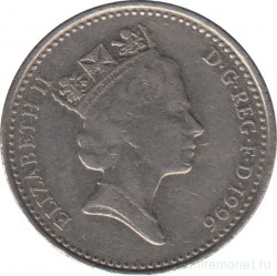 Монета. Великобритания. 10 пенсов 1996 год.