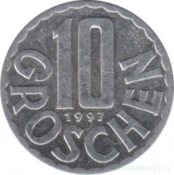 Монета. Австрия. 10 грошей 1997 год.
