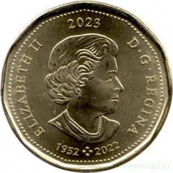 Монета. Канада. 1 доллар 2023 год. 70 лет правления Елизаветы II.