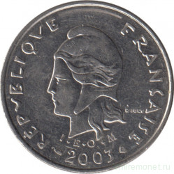 Монета. Французская Полинезия. 10 франков 2003 год.