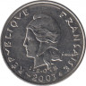 Монета. Французская Полинезия. 10 франков 2003 год. ав.