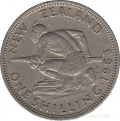 Монета. Новая Зеландия. 1 шиллинг 1963 год.