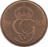 Аверс. Монета. Швеция. 5 эре 1983 год.