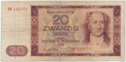 Банкнота. Германия. ГДР. 20 марок 1964 год. Тип 24. 
