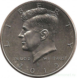 Монета. США. 50 центов 2013 год. Монетный двор D.
