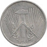 Аверс. Монета. ГДР. 1 пфенниг 1953 год (А).