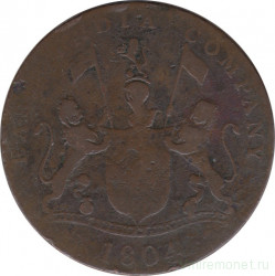 Монета. Суматра. Восточно-Индийская компания. 4 кеппинга 1804 год.