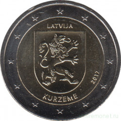 Монета. Латвия. 2 евро 2017 год. Курземе.