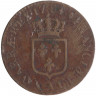 Монета. Франция. 1/2 соля 1784 год.