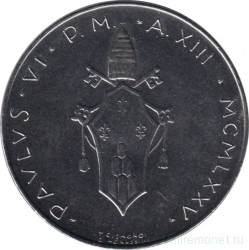 Монета. Ватикан. 100 лир 1975 год.
