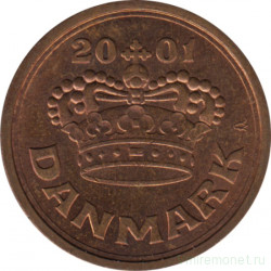 Монета. Дания. 50 эре 2001 год.