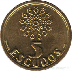 Монета. Португалия. 5 эскудо 1992 год.
