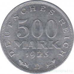 Монета. Германия. 500 марок 1923 год. Монетный двор - Мюнхен (D).