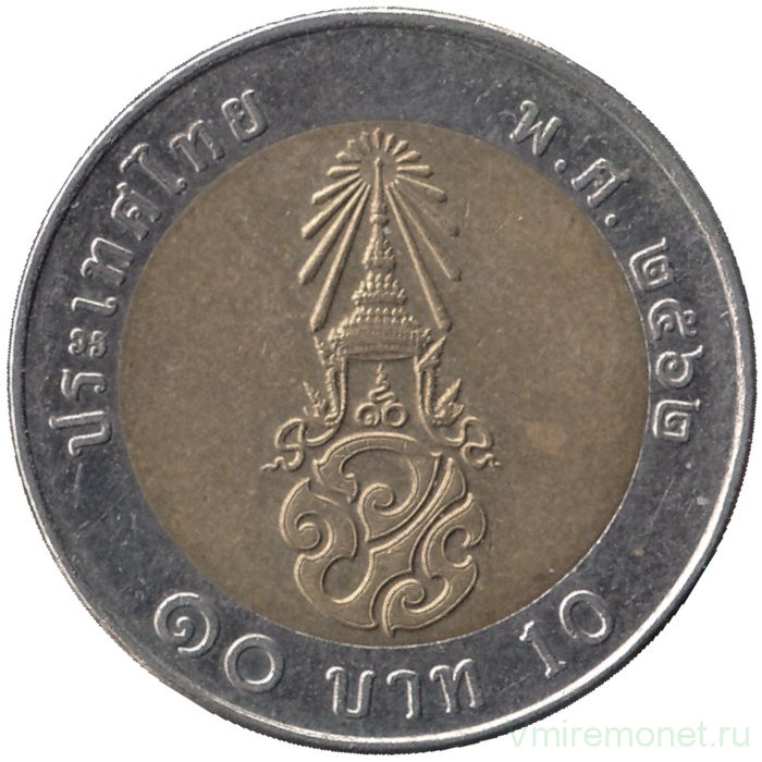 Монета. Тайланд. 10 бат 2019 (2562) год. 