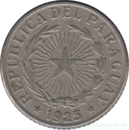 Монета. Парагвай. 1 песо 1925 год.