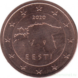 Монета. Эстония. 2 цента 2020 год.