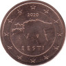 Монета. Эстония. 2 цента 2020 год. ав.