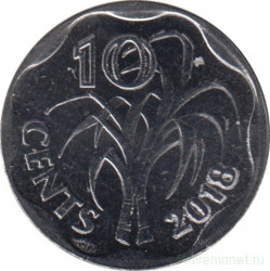Монета. Эсватини (Свазиленд). 10 центов 2018 год.