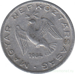 Монета. Венгрия. 10 филлеров 1964 год.