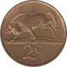 Монета. Южно-Африканская республика (ЮАР). 2 цента 1967 год. Аверс - "SUID-AFRIKA". рев.