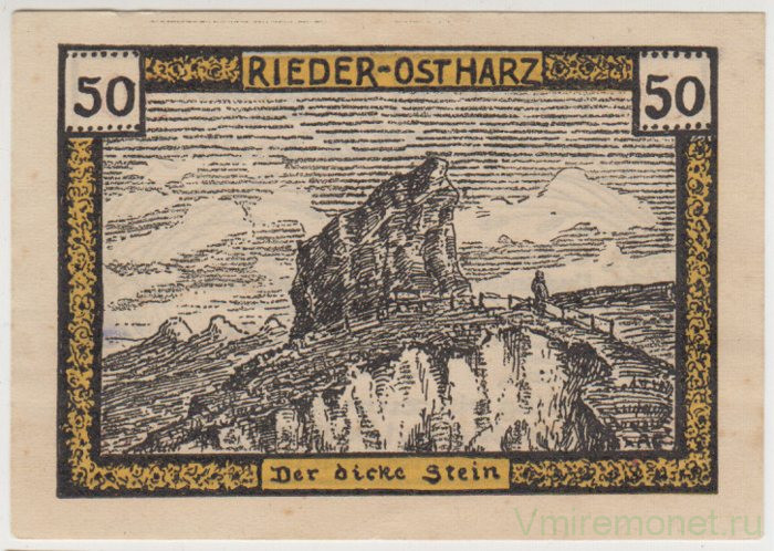 Бона. Нотгельд. Германия. Общество города Ридер. 25 пфеннигов 1921 год. Вариант 1122.1.а.2.