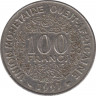 Монета. Западноафриканский экономический и валютный союз (ВСЕАО). 100 франков 1997 год. ав.
