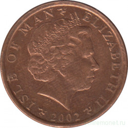 Монета. Великобритания. Остров Мэн. 1 пенни 2002 год.
