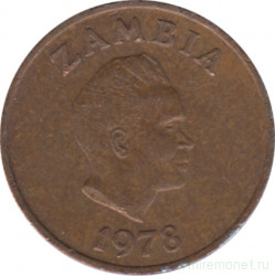 Монета. Замбия. 1 нгве 1978 год.