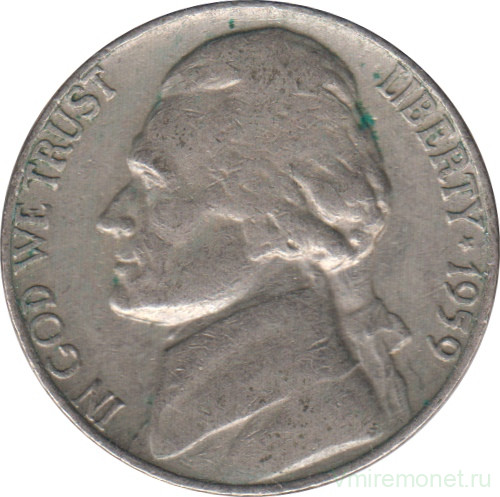 Монета. США. 5 центов 1959 год.