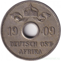 Монета. Германская Восточная Африка. 10 геллеров 1909 год.