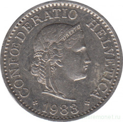 Монета. Швейцария. 10 раппенов 1983 год.