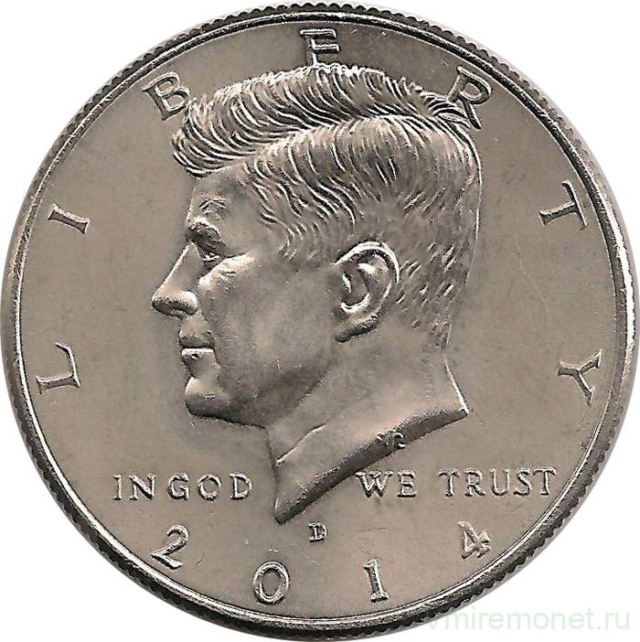 Монета. США. 50 центов 2014 год. Монетный двор D.
