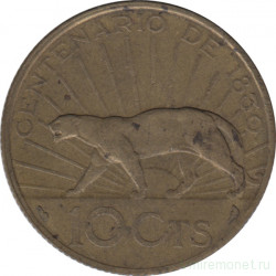 Монета. Уругвай. 10 сентесимо 1930 год.