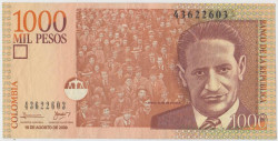 Банкнота. Колумбия. 1000 песо 2009 год. Тип 456l.