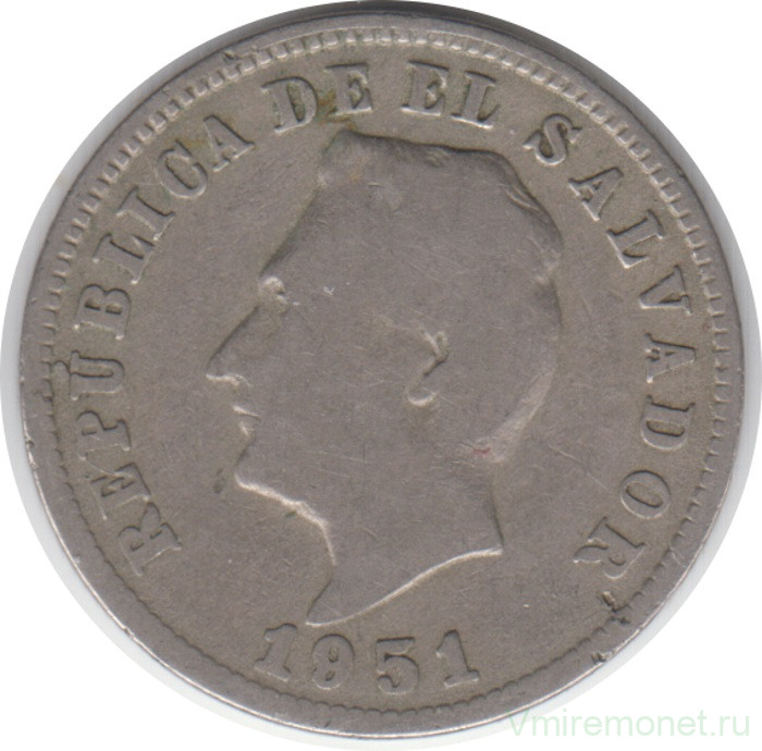 Монета. Сальвадор. 5 сентаво 1951 год.
