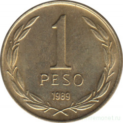 Монета. Чили. 1 песо 1989 год.