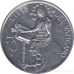 Монета. Ватикан. 10 лир 1986 год. Дева Мария.