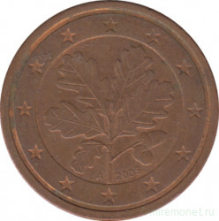 Монета. Германия. 2 цента 2005 год. (A).